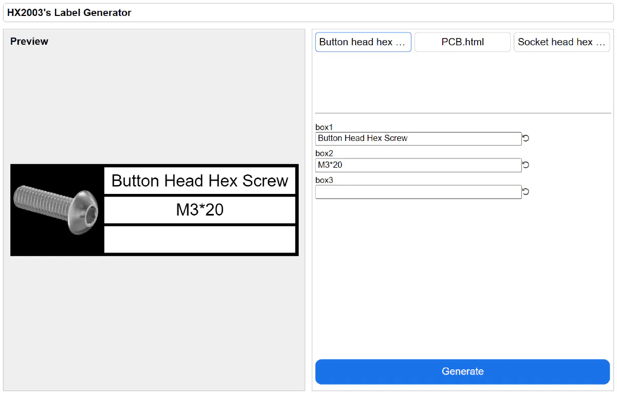Label Generator