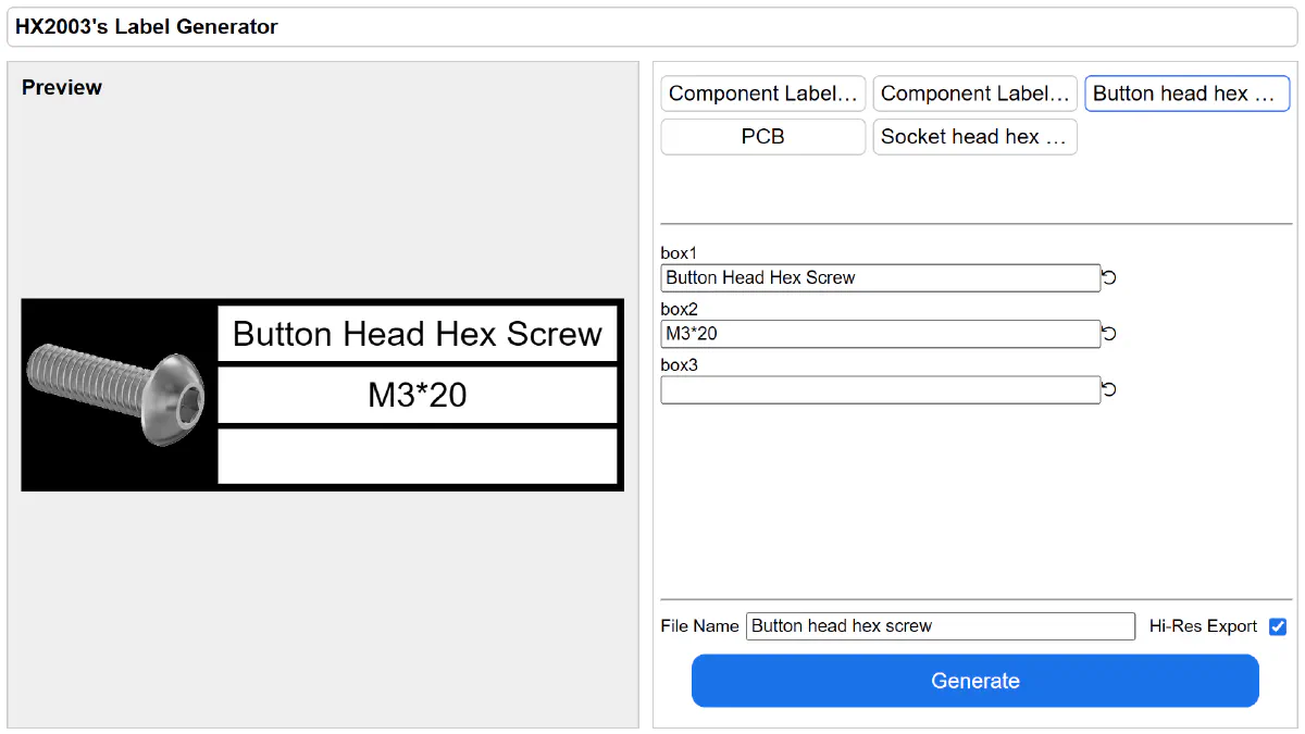 Label Generator